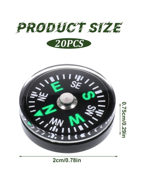 20 Piezas Brújula Botón Mini Pocket QfwdfcTrenz 20mm