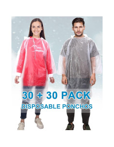 Paquete de 60 Ponchos de Lluvia Desechables Foaincore 1.67kg 2
