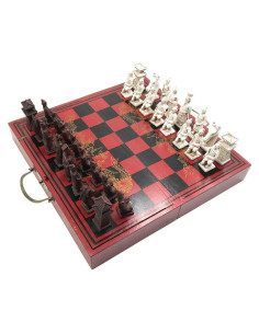 Juego de Ajedrez Plegable IADUMO 40x40 cm con Piezas de Terracota