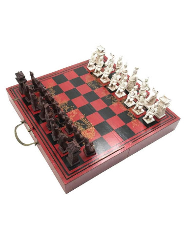 Juego de Ajedrez Plegable IADUMO 40x40 cm con Piezas de Terracota