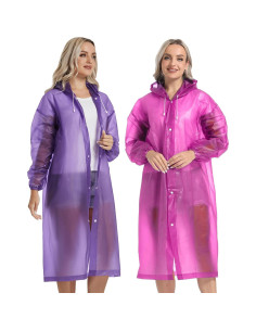 Ponchos de Lluvia Reutilizables Borogo 2PCS Unisex Adulto 2