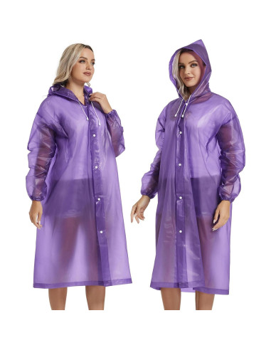 Ponchos de Lluvia Reutilizables Borogo 2PCS Unisex Adulto