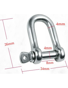 Grillete D Acero Inoxidable 316 Mini 4mm - 10 Piezas 2