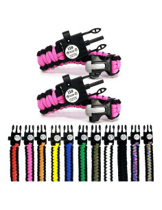 Pulsera de Paracord P-51 Spark and Shine Rosa 550 con Luz LED