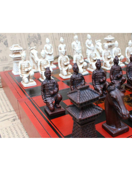 Juego de Ajedrez Plegable IADUMO 40x40 cm con Piezas de Terracota Juego de Ajedrez Plegable IADUMO 40x40 cm con Piezas de Terracota