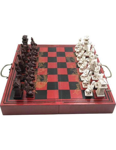 Juego de Ajedrez Plegable IADUMO 40x40 cm con Piezas de Terracota Juego de Ajedrez Plegable IADUMO 40x40 cm con Piezas de Terracota