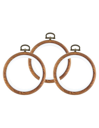 Juego de 3 Aros de Bordado 10 cm Piutouyar Imitación Madera