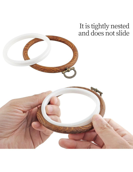 Juego de 3 Aros de Bordado 10 cm Piutouyar Imitación Madera