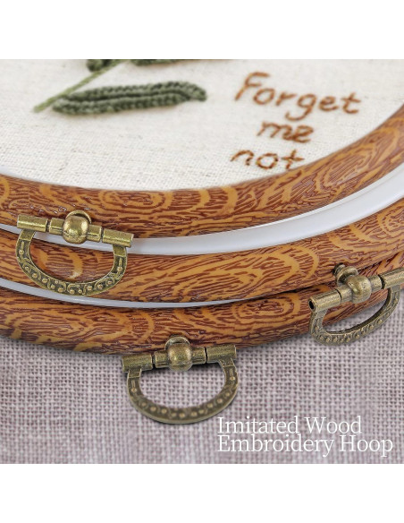 Juego de 3 Aros de Bordado 10 cm Piutouyar Imitación Madera