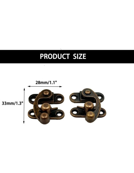 Pestillo de Brazo Oscilante Vintage URIMPAVIDO 33x28mm Bronce Rojo