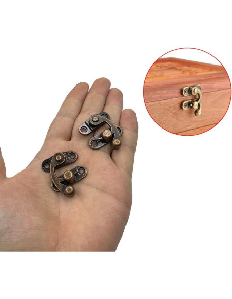 Pestillo de Brazo Oscilante Vintage URIMPAVIDO 33x28mm Bronce Rojo