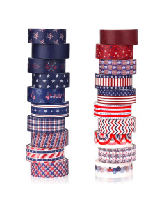 20 Rollos de Cinta Washi Patriótica Abilat para Decoración