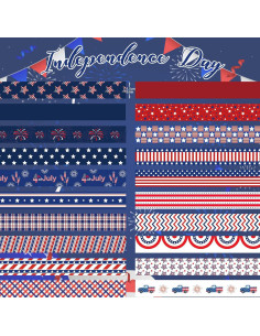 20 Rollos de Cinta Washi Patriótica Abilat para Decoración 2