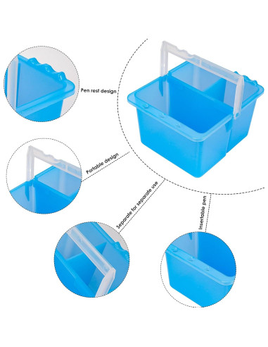 Cubeta de Lavado de Pinceles JANKOW Doble Desmontable Azul