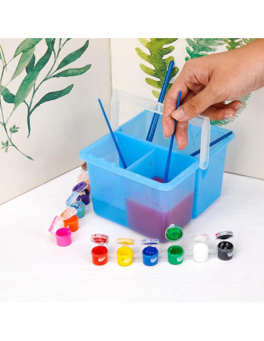 Cubeta de Lavado de Pinceles JANKOW Doble Desmontable Azul