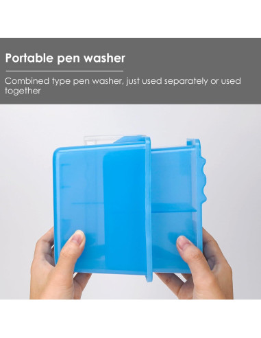 Cubeta de Lavado de Pinceles JANKOW Doble Desmontable Azul