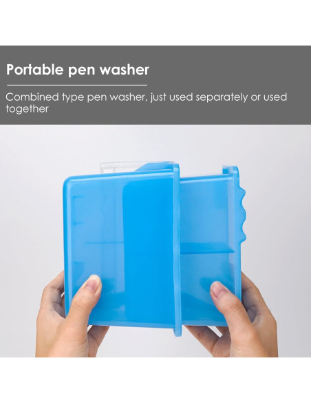 Cubeta de Lavado de Pinceles JANKOW Doble Desmontable Azul