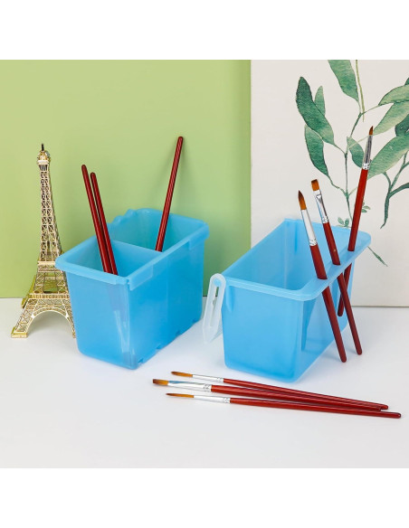 Cubeta de Lavado de Pinceles JANKOW Doble Desmontable Azul