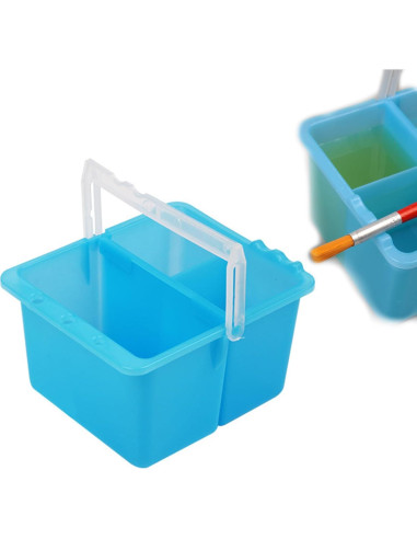 Cubeta de Lavado de Pinceles JANKOW Doble Desmontable Azul