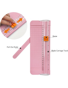 Cortadora de Papel A4 QYQRQF Rosa con Protección de Seguridad 2