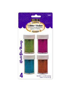 Polvo Brillante BAZIC 4 Colores Neón para Manualidades 72.5g