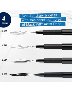 Set de Marcadores Faber-Castell Pitt Artist - 4 Puntas Negras 2