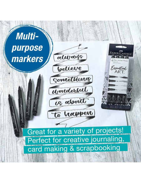 Set de Marcadores Faber-Castell Pitt Artist - 4 Puntas Negras