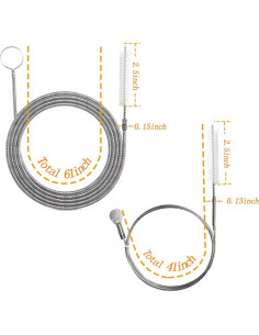 Juego de 2 cepillos limpiadores de tubos Walsunte 154.94 cm y 101.6 cm 2
