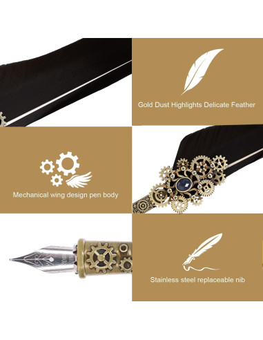 Juego de Caligrafía NC con Pluma, 5 Tintas y 6 Puntas