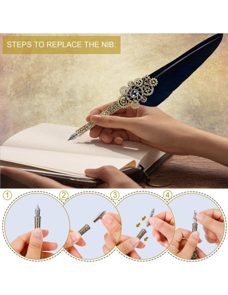 Juego de Caligrafía NC con Pluma, 5 Tintas y 6 Puntas