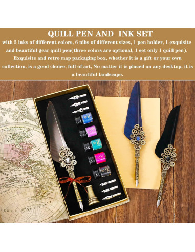 Juego de Caligrafía NC con Pluma, 5 Tintas y 6 Puntas