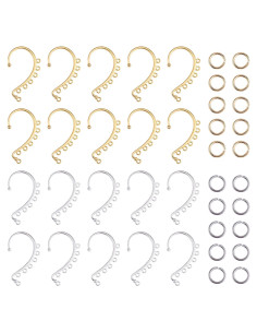 20 Piezas Pendientes DIY WEWAYSMILE Clip On Oro y Plata