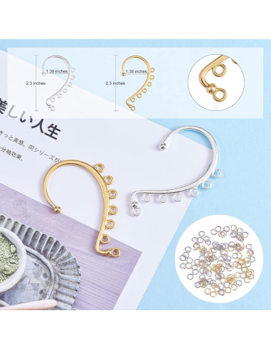 20 Piezas Pendientes DIY WEWAYSMILE Clip On Oro y Plata