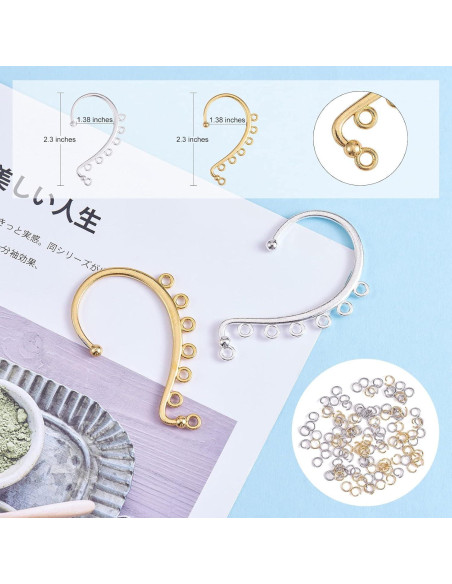 20 Piezas Pendientes DIY WEWAYSMILE Clip On Oro y Plata