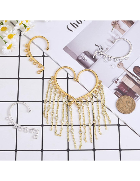 20 Piezas Pendientes DIY WEWAYSMILE Clip On Oro y Plata