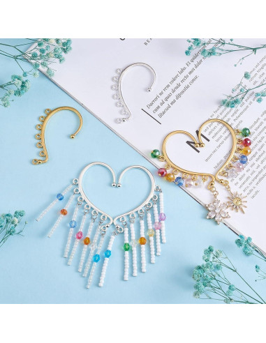 20 Piezas Pendientes DIY WEWAYSMILE Clip On Oro y Plata