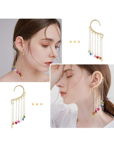 20 Piezas Pendientes DIY WEWAYSMILE Clip On Oro y Plata