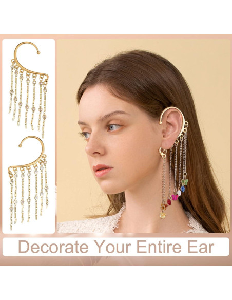 20 Piezas Pendientes DIY WEWAYSMILE Clip On Oro y Plata