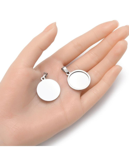 10 Bandejas Bezel Acero Inoxidable 304 Adabele 20mm Joyas