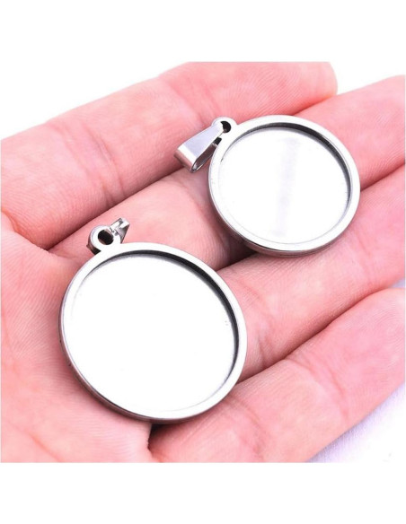 10 Bandejas Bezel Acero Inoxidable 304 Adabele 20mm Joyas