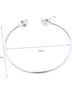 5 Piezas Base de Pulsera Cuff Acero Inoxidable 8mm DIY Joyería 2
