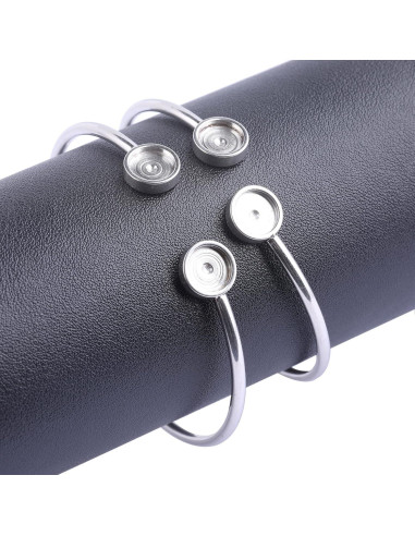 5 Piezas Base de Pulsera Cuff Acero Inoxidable 8mm DIY Joyería