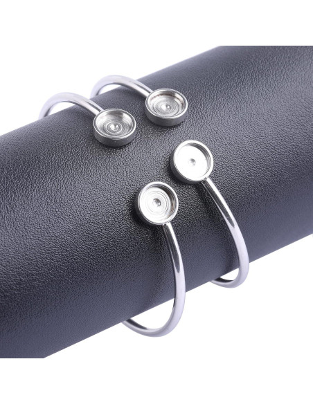 5 Piezas Base de Pulsera Cuff Acero Inoxidable 8mm DIY Joyería