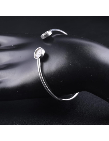 5 Piezas Base de Pulsera Cuff Acero Inoxidable 8mm DIY Joyería