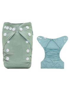Cubierta de Pañal de Tela ALVABABY SCDC03 Verde Claro