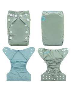 Cubierta de Pañal de Tela ALVABABY SCDC03 Verde Claro 2