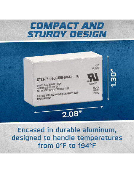 Transformador Electrónico Regulable OHLECTRIC 75W 12V 120V
