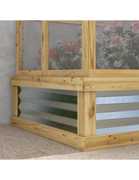 Cama de Jardín Elevada Outsunny con Invernadero Policarbonato 90x80 cm