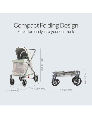 Carro Multifuncional Familidoo Q1 Plegable 10 kg Verde Salvia