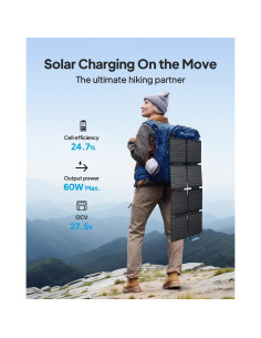 Panel Solar Plegable BLUETTI 60W, Alta Eficiencia, Portátil 2